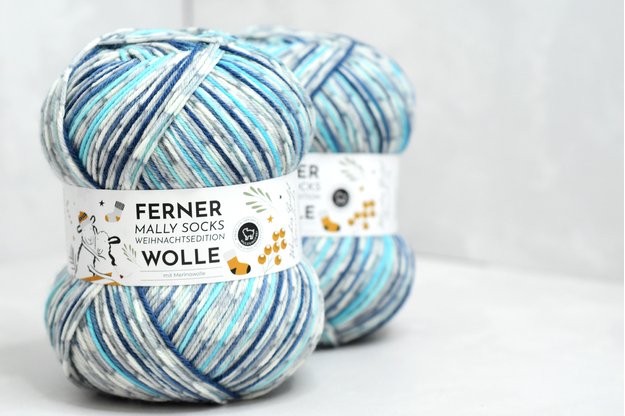 Ferner Wolle Mally socks weihnachtsedition siūlai 23.12.25