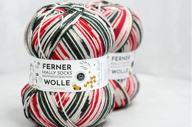 Ferner Wolle Mally socks weihnachtsedition siūlai 19.12.25