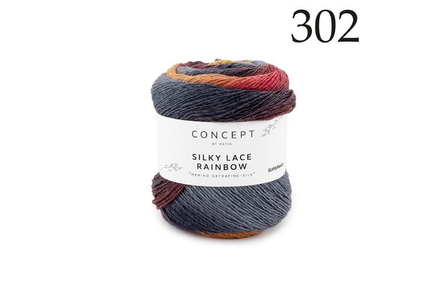 Concept by Katia Silky Lace Rainbow siūlai 302