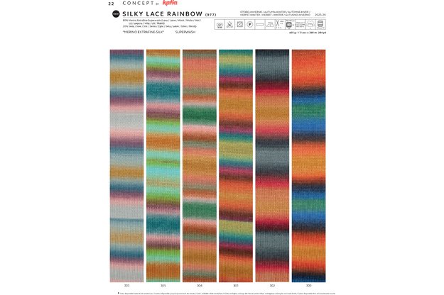 Concept by Katia Silky Lace Rainbow siūlai 304 1