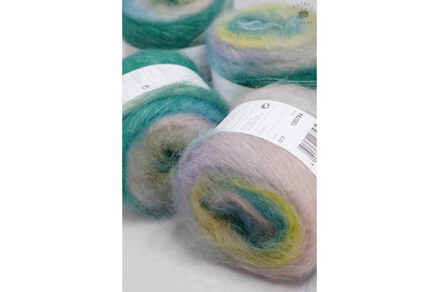 Rico Design Essentials Super Kid Mohair Loves Silk Print mezgimo siūlai 