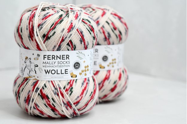 Ferner Wolle Mally socks weihnachtsedition siūlai 22.12.25